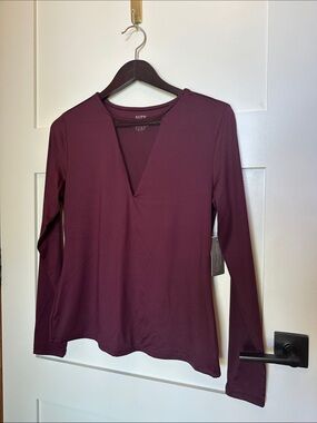 Suzy Shier Plum V-Neck Long Sleeve Top